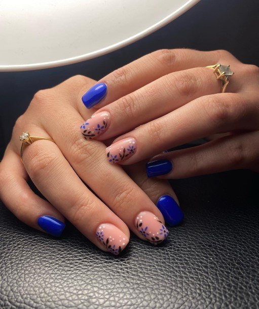 Stylish Womens Blue Summer Nail