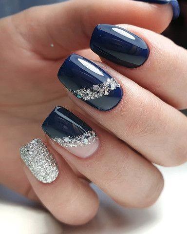 Stylish Womens Blue Winter Nail