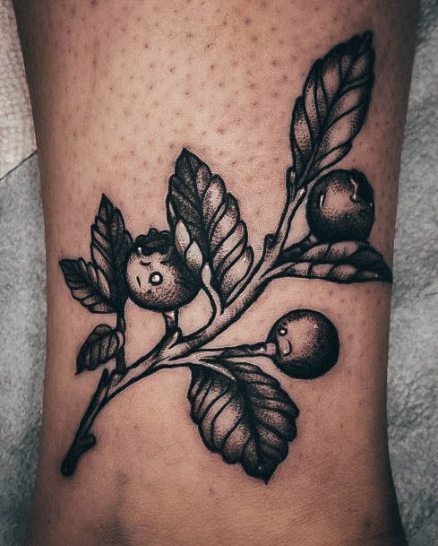 Stylish Womens Blueberry Tattoo