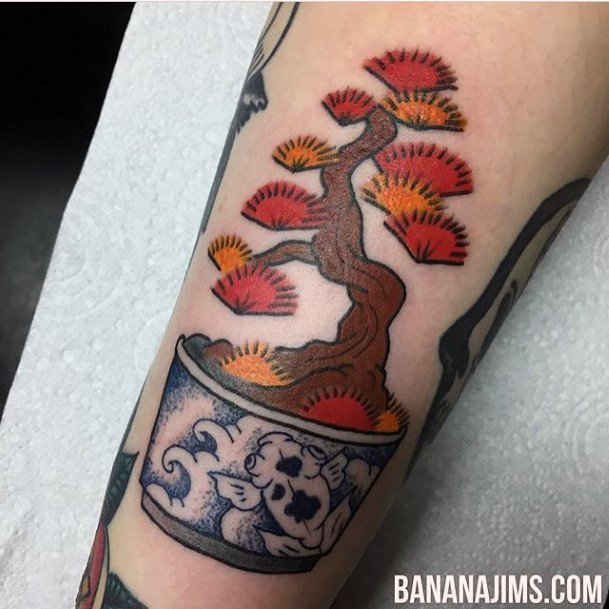 Stylish Womens Bonsai Tattoo