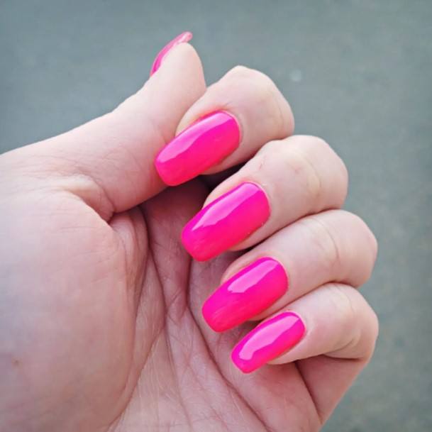 Stylish Womens Bright Pink Nail