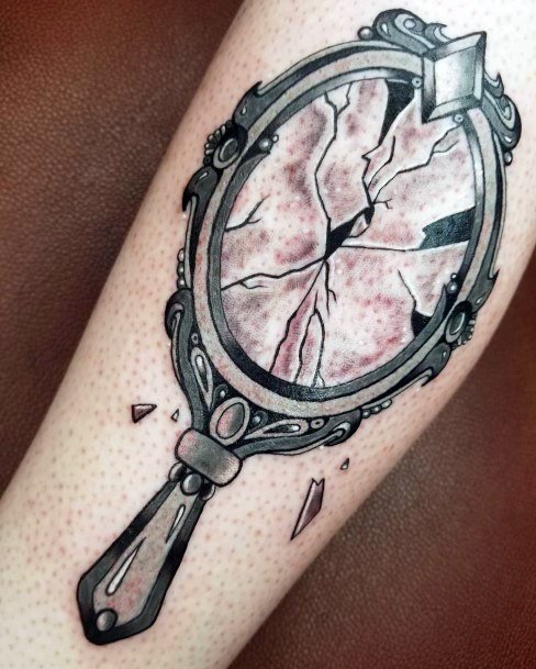 Stylish Womens Broken Mirror Tattoo