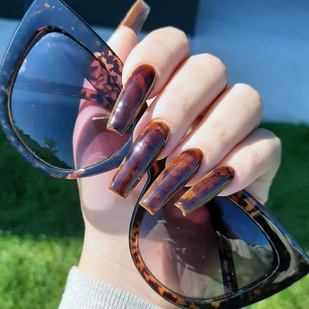 Stylish Womens Brown Dress Nail