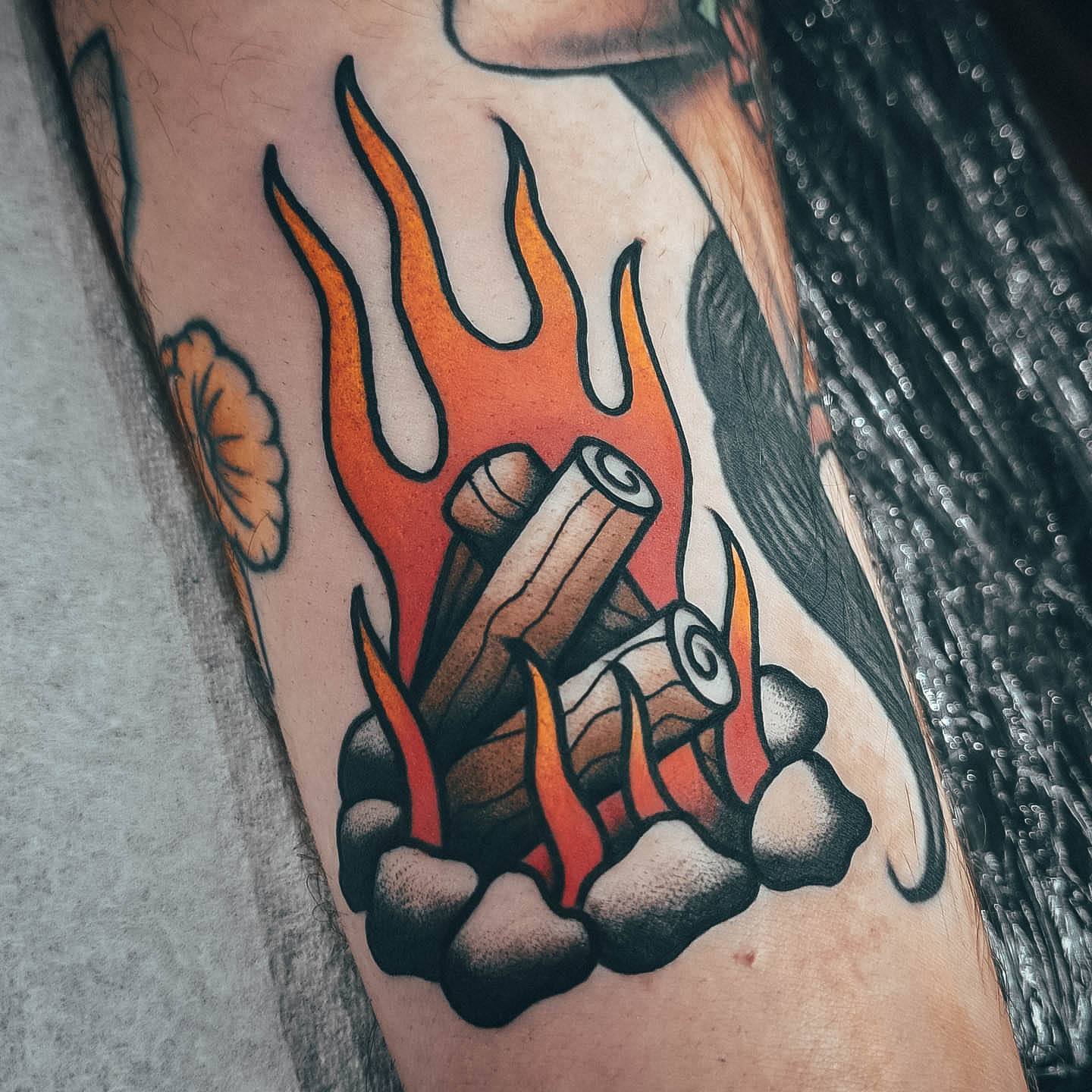 Stylish Womens Campfire Tattoo