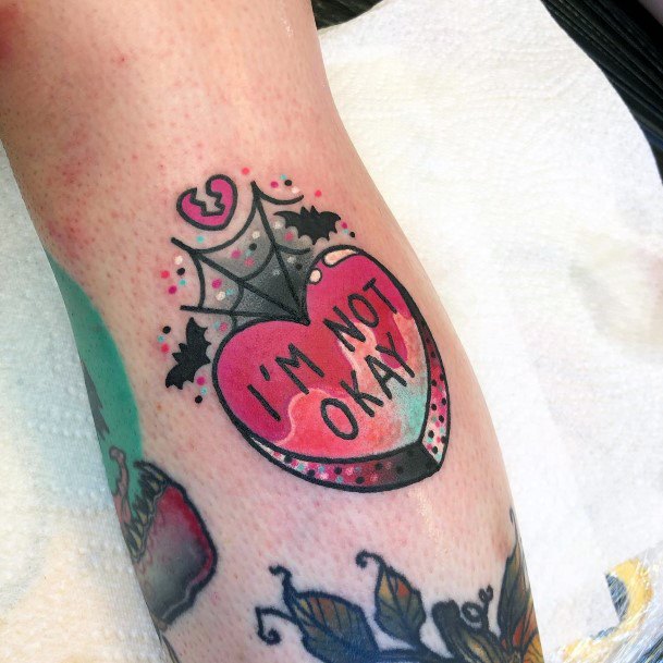 Stylish Womens Candy Heart Tattoo