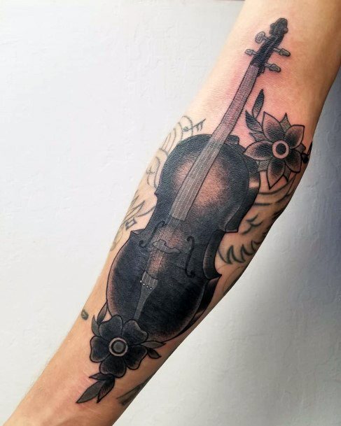 Stylish Womens Cello Tattoo