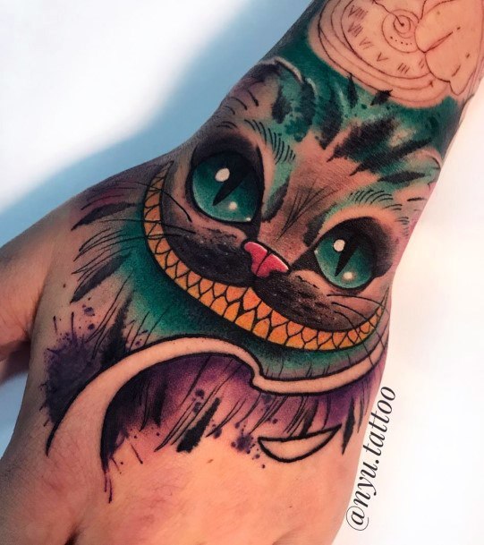 Stylish Womens Cheshire Cat Tattoo