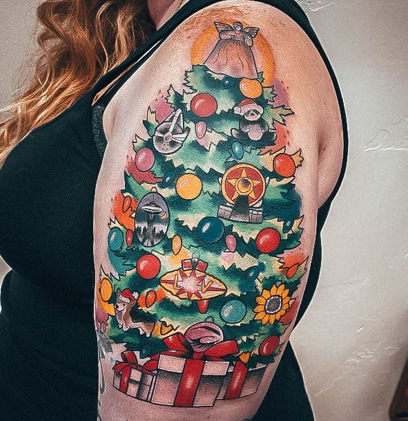 Stylish Womens Christmas Tattoo