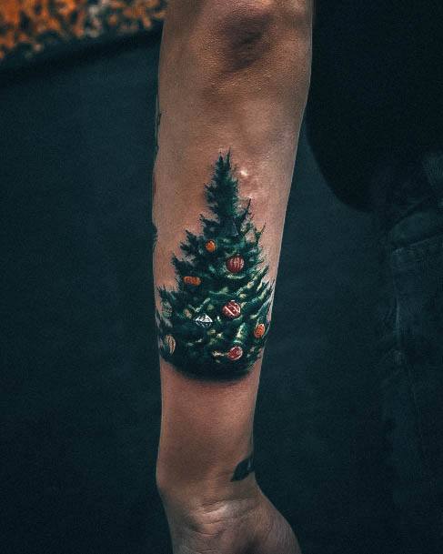 Stylish Womens Christmas Tree Tattoo