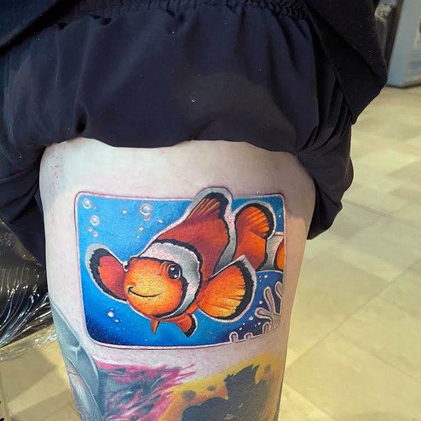 Stylish Womens Clown Fish Tattoo