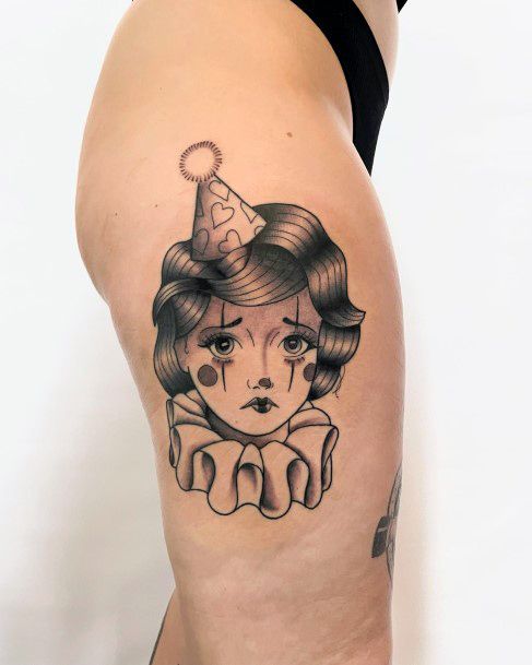 Stylish Womens Clown Tattoo