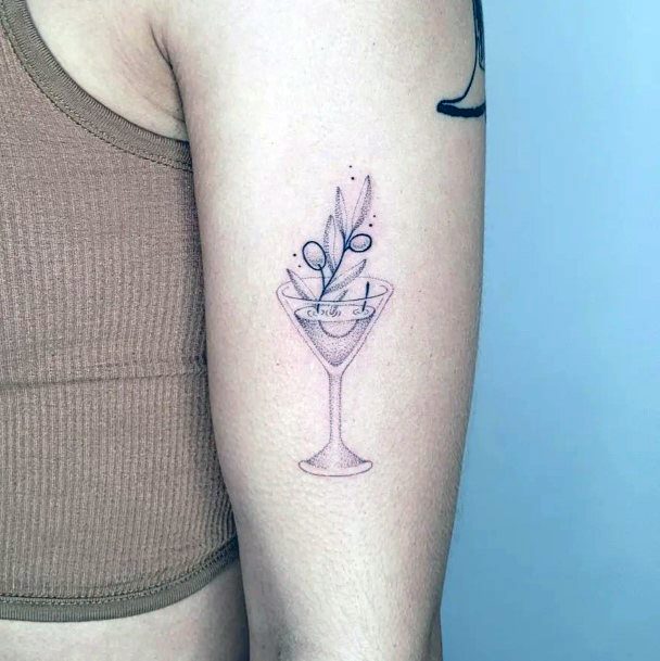 Stylish Womens Cocktail Tattoo