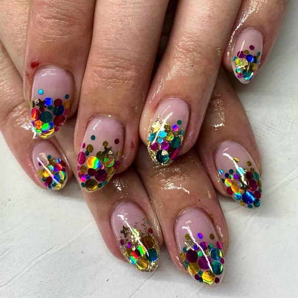 Stylish Womens Confetti Nail