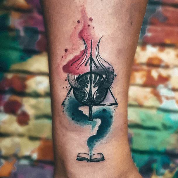 Stylish Womens Deathly Hallows Tattoo