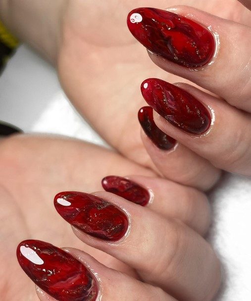 Stylish Womens Deep Red Nail