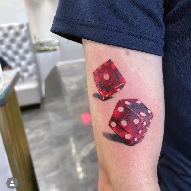 Stylish Womens Dice Tattoo