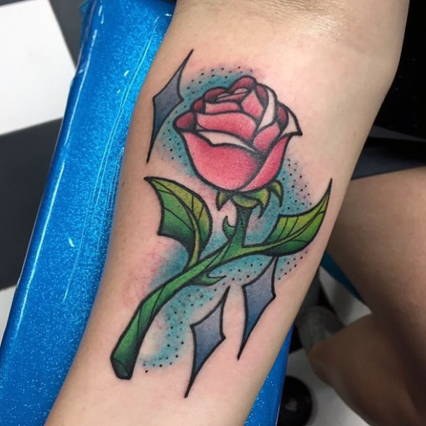 Stylish Womens Enchanted Rose Tattoo