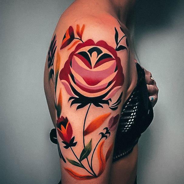 Stylish Womens Floral Tattoo