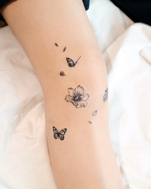 Stylish Womens Flower Petal Tattoo