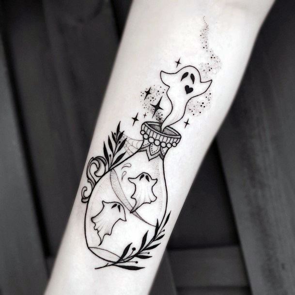 Stylish Womens Ghost Tattoo