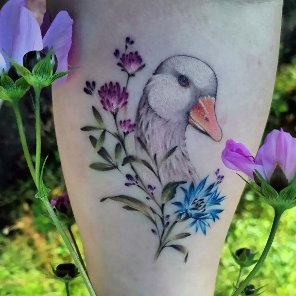 Stylish Womens Goose Tattoo