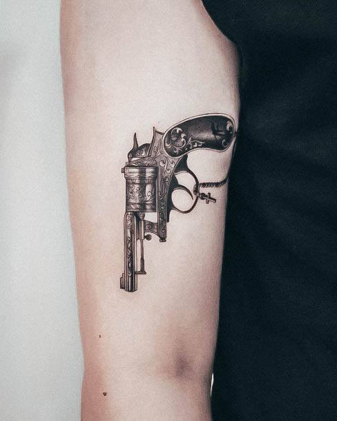 Stylish Womens Gun Tattoo