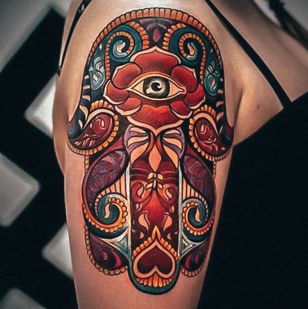 Stylish Womens Hamsa Tattoo