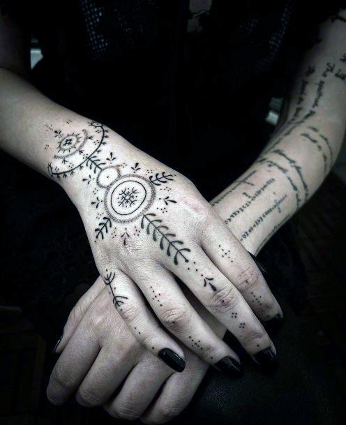 Stylish Womens Handpoke Tattoo