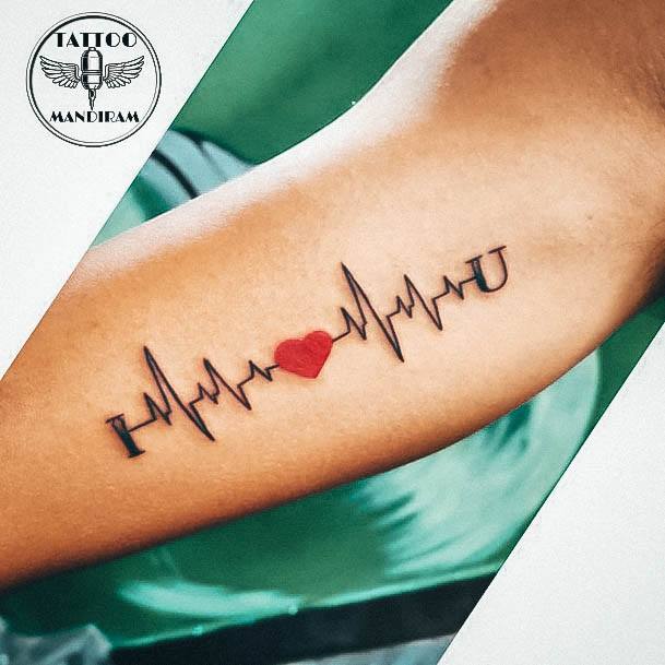 Stylish Womens Heartbeat Tattoo