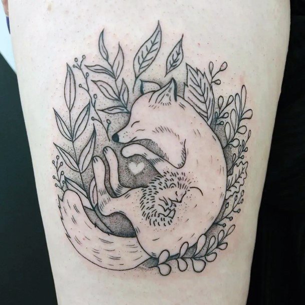 Stylish Womens Hedgehog Tattoo