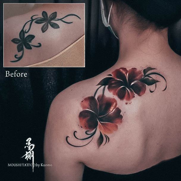 Stylish Womens Hibiscus Tattoo