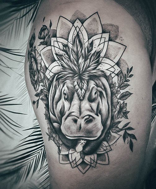 Stylish Womens Hippo Tattoo