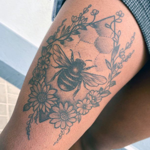 Stylish Womens Honeycomb Tattoo