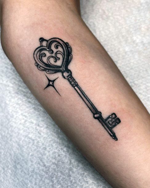 Stylish Womens Key Tattoo