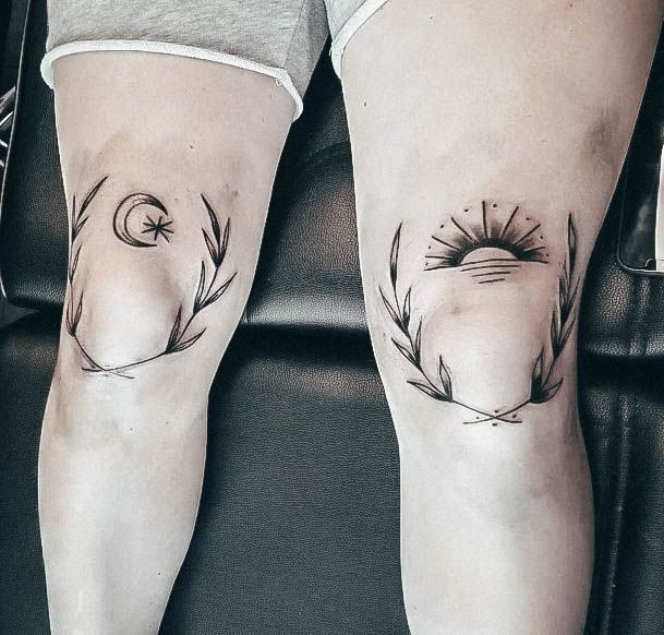 Stylish Womens Knee Tattoo