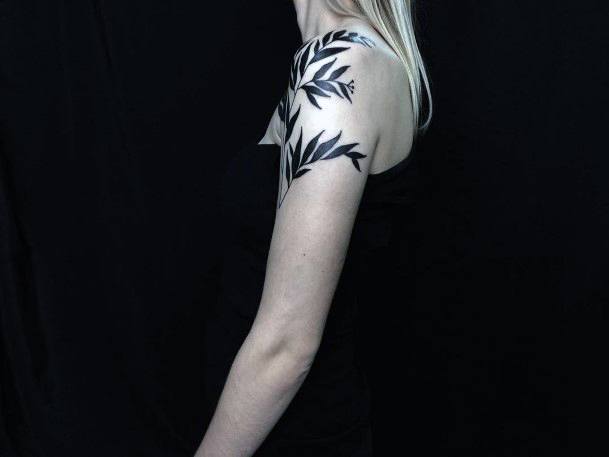 Stylish Womens Leaf Tattoo