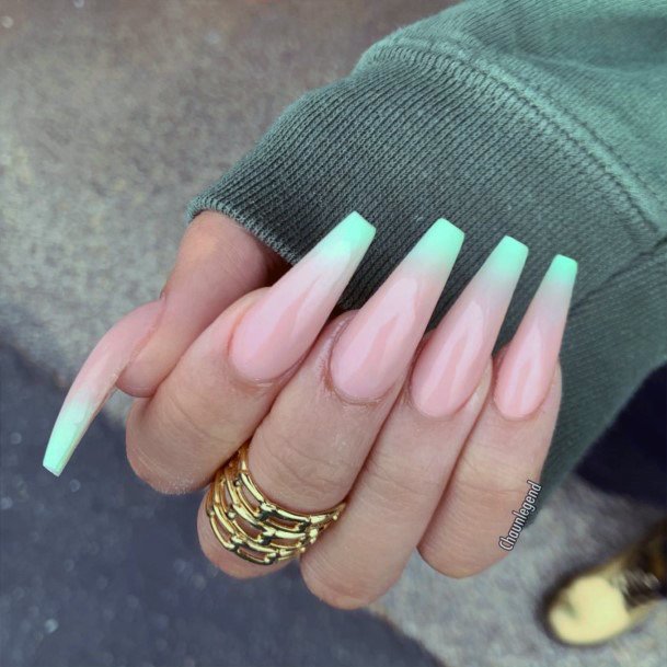 Stylish Womens Long French Nail