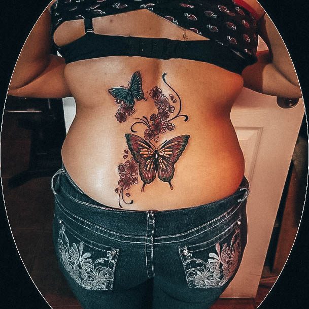 Stylish Womens Lower Back Tattoo