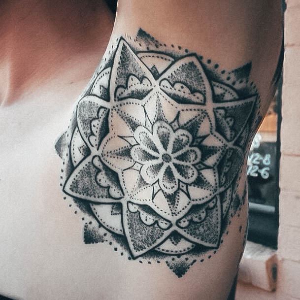 Stylish Womens Mandala Tattoo Armpit