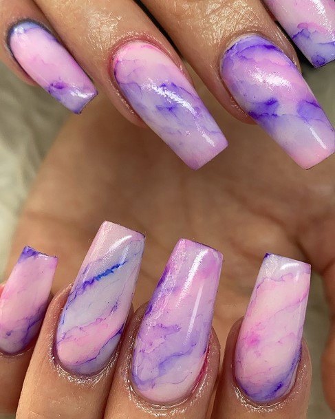 Stylish Womens Marble Nail