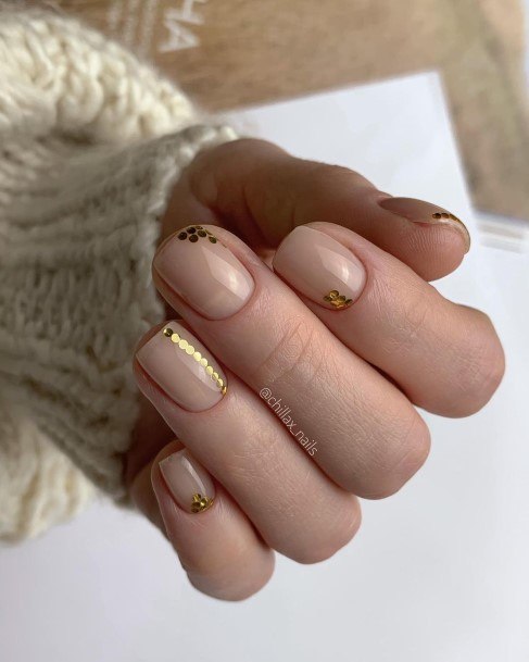 Stylish Womens Metallic Gold Nail