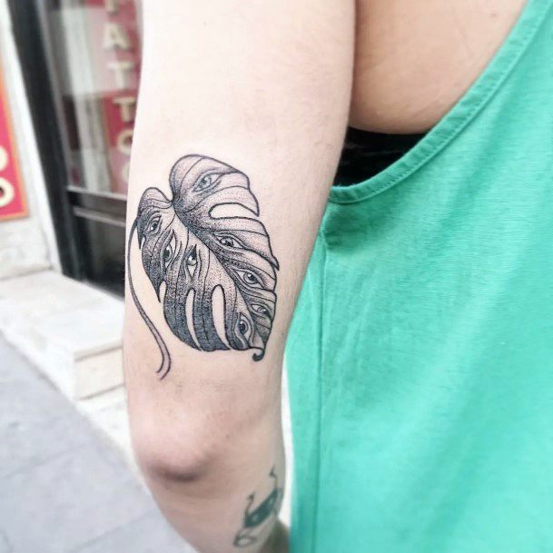 Stylish Womens Monstera Tattoo