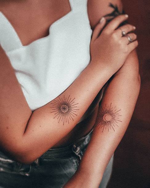 Stylish Womens Moon Tattoo