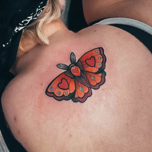 Stylish Womens Moth Tattoo