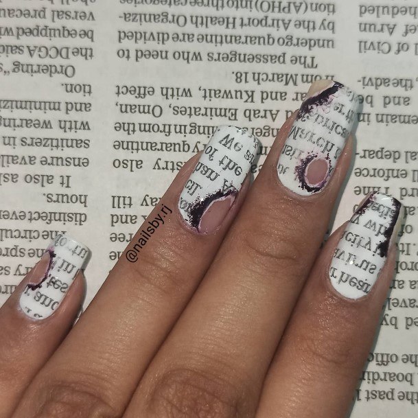 Stylish Womens Newspaper Nail