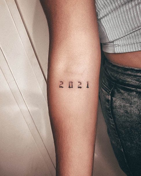 Stylish Womens Number Tattoo