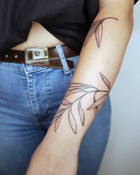 Stylish Womens Olive Tree Tattoo