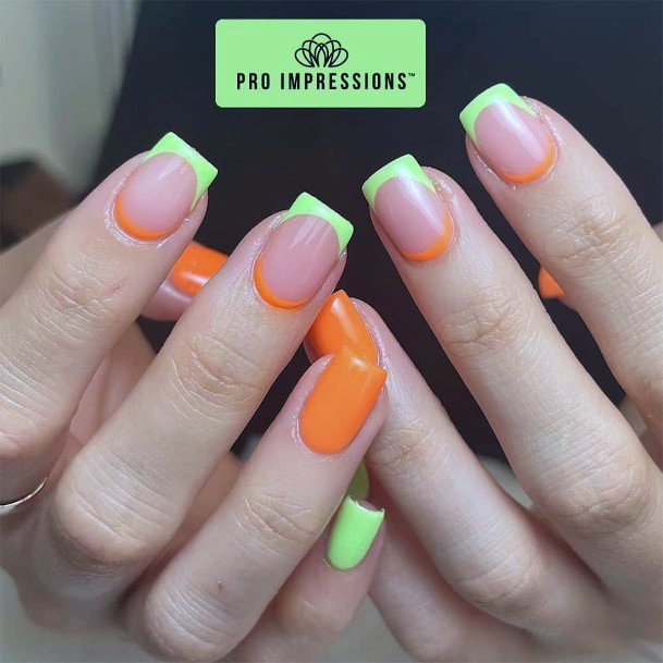 Stylish Womens Orange Nail