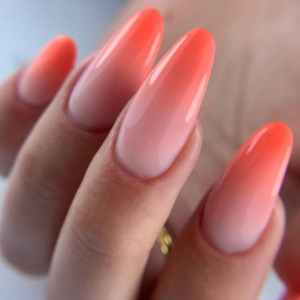 Stylish Womens Orange Ombre Nail