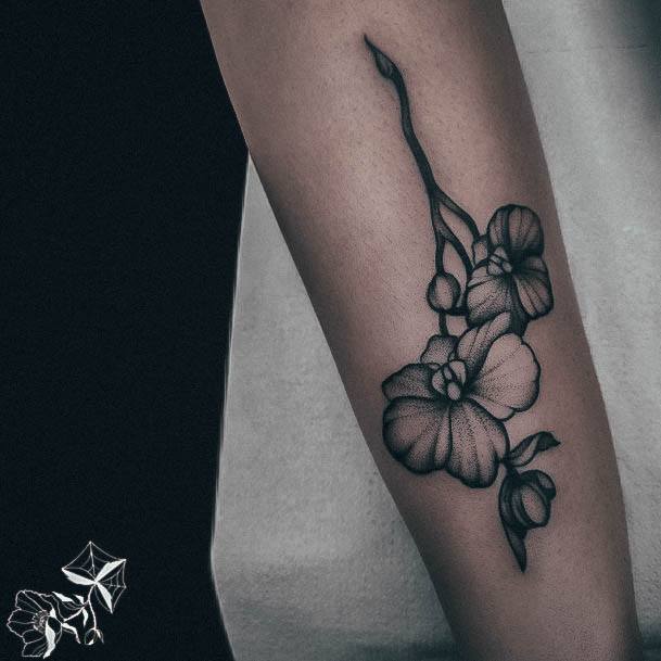 Stylish Womens Orchid Tattoo